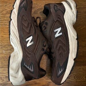 New Balance Dark Brown and Beige Sneakers
